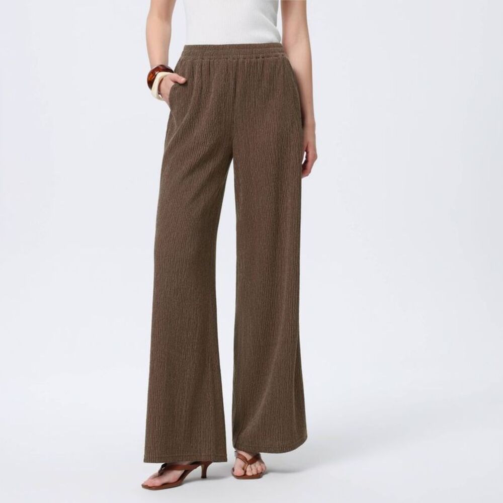 a new day Wide Leg Ribbed Pants in Brown